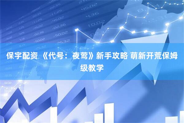 保宇配资 《代号：夜莺》新手攻略 萌新开荒保姆级教学