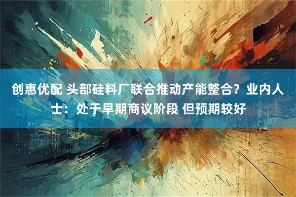 创惠优配 头部硅料厂联合推动产能整合？业内人士：处于早期商议阶段 但预期较好