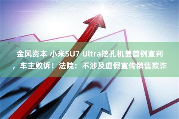 金风资本 小米SU7 Ultra挖孔机盖首例宣判，车主败诉！法院：不涉及虚假宣传销售欺诈